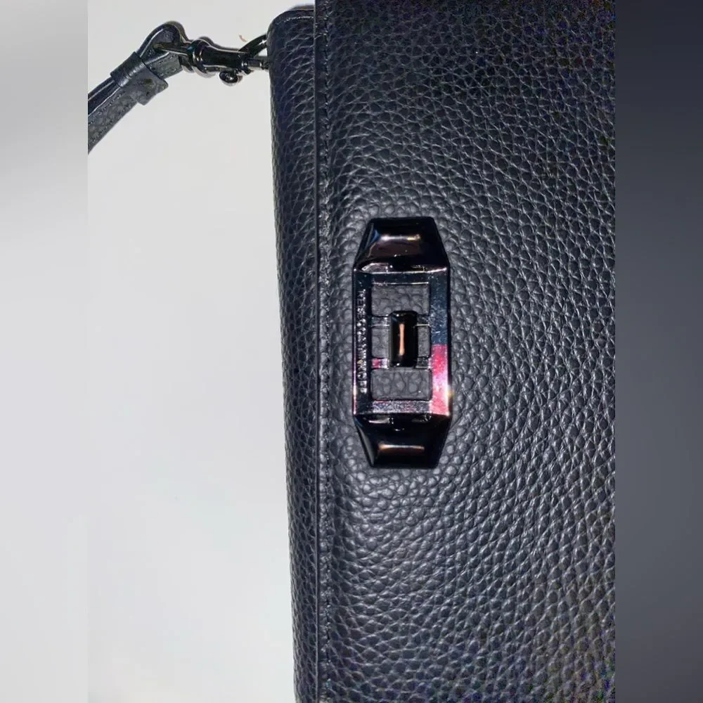 Rebecca Minkoff Black Pebbled Love Lock Wristlet for iPhone X
